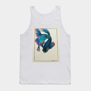 Blue Beta Drawing Tank Top